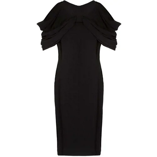 Платье Max Mara, вискоза, вечернее, миди, размер 48, черный