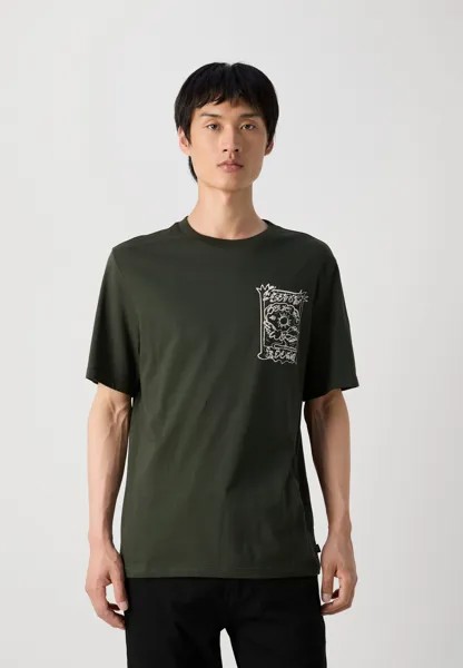 Футболка с принтом REGULAR FIT FRONT CHEST ARTWORK Scotch & Soda, темно-зеленый