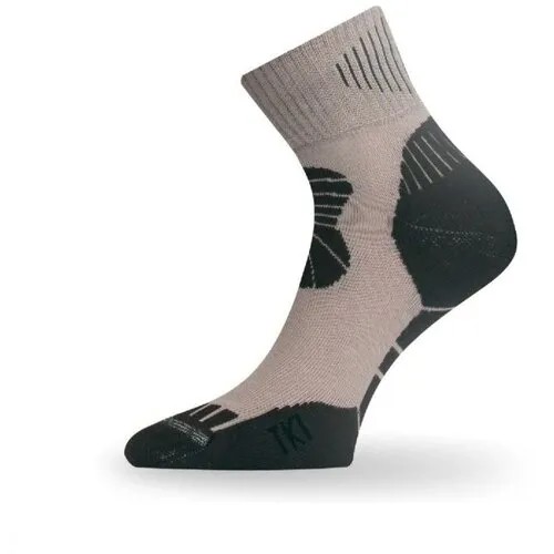 Носки туристические Lasting TKI 707, cotton+polypropylene, бежевый/черный, размер S, TKI707S