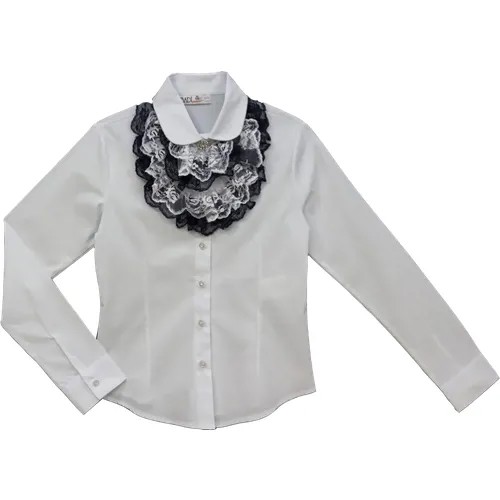 Школьная блуза BADI JUNIOR, на пуговицах, размер 116, белый