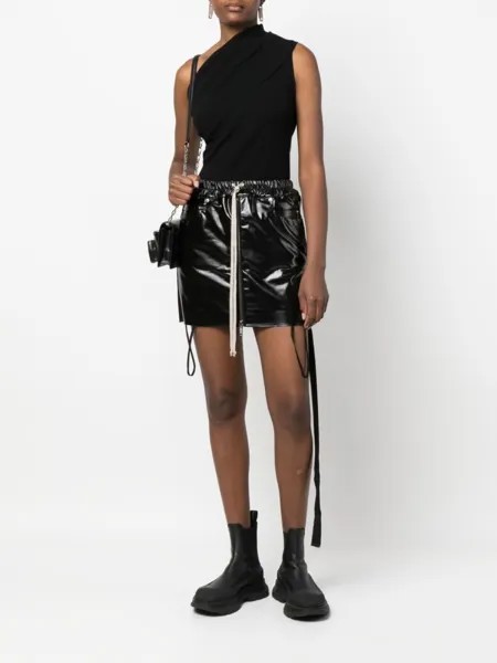 Rick Owens DRKSHDW мини-юбка на молнии с кулиской, черный