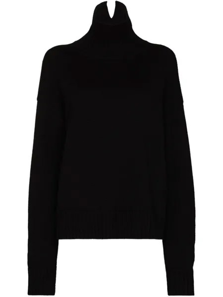 Jil Sander джемпер с высоким воротником, черный