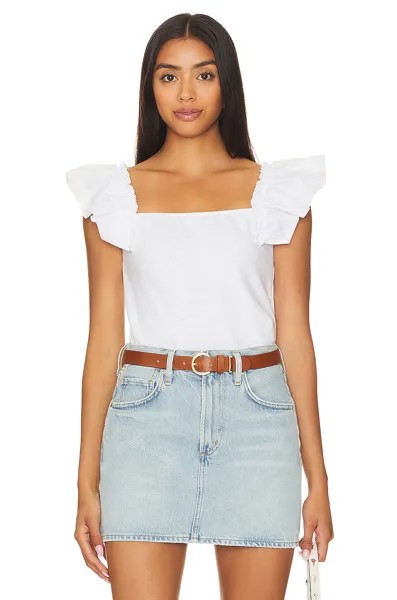 Майка Nation LTD Misty Open Back Ruffle, цвет Optic White