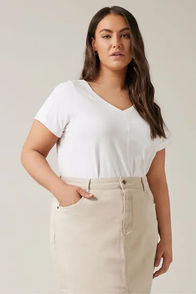 Футболка Curve из чистого хлопка Evans, белый