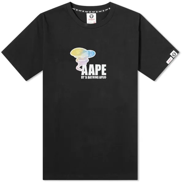 Дымчатая футболка AAPE & Peace, черный
