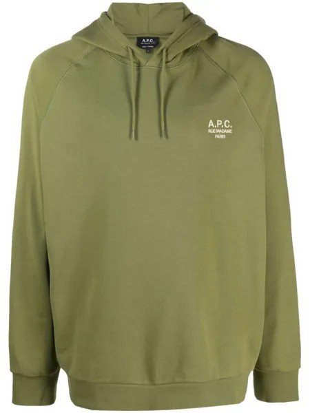 Худи с логотипом A.P.C., зеленый
