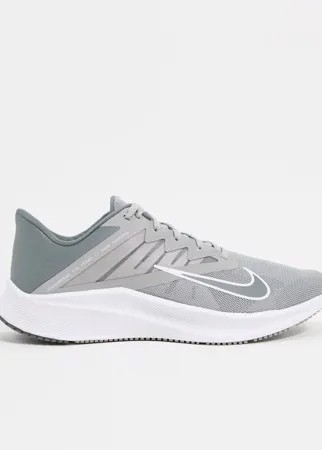 Серые кроссовки Nike Running Quest 3-Серый
