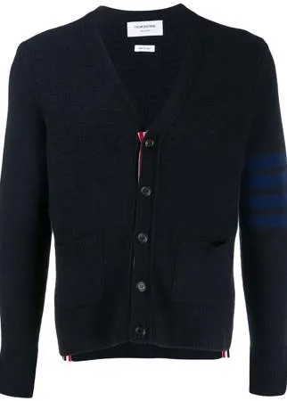 Thom Browne кардиган с V-образным вырезом и полосками 4-Bar