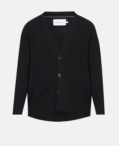 Шерстяной кардиган Calvin Klein Jeans, черный