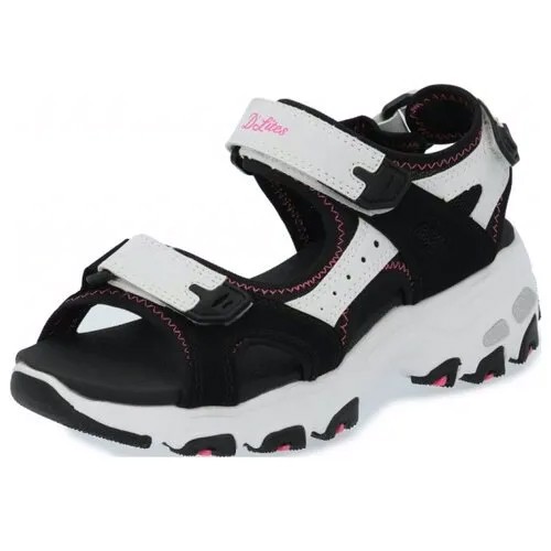 Сандалии SKECHERS 664133L-BKW D'LITES для девочки, цвет белый/черный, размер 34.5