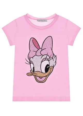 Розовая футболка с принтом Daisy Duck Monnalisa