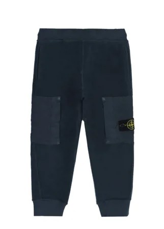 Синие спортивные брюки с накладными карманами Stone Island детские