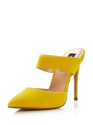 AQUA Женские желтые кожаные туфли без каблука на шпильках с желтым носком 8,5 м