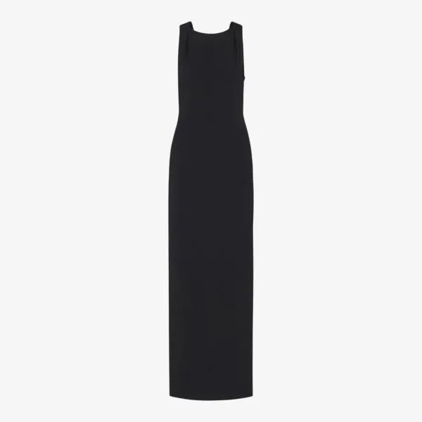 Платье макси из эластичного джерси с высоким воротником и завязками на спине Whistles, черный