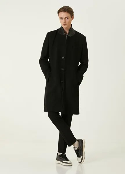Черное шерстяное пальто truman AllSaints