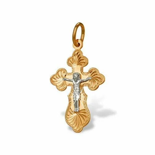Крестик The Jeweller, красное золото, 585 проба, золотистый