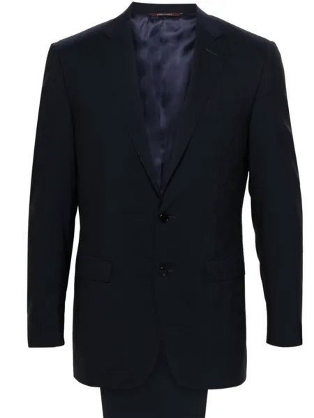 Canali шерстяной костюм с однобортным пиджаком, синий