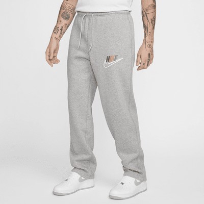 Брюки Nike Club Fleece Men’s Open-Hem Fleece Pants, цвет Dark Grey Heather/Light Smoke Grey