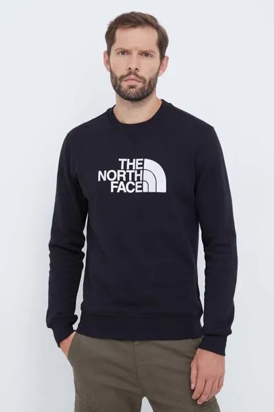 Хлопковая толстовка Drew Peak Crew The North Face, черный