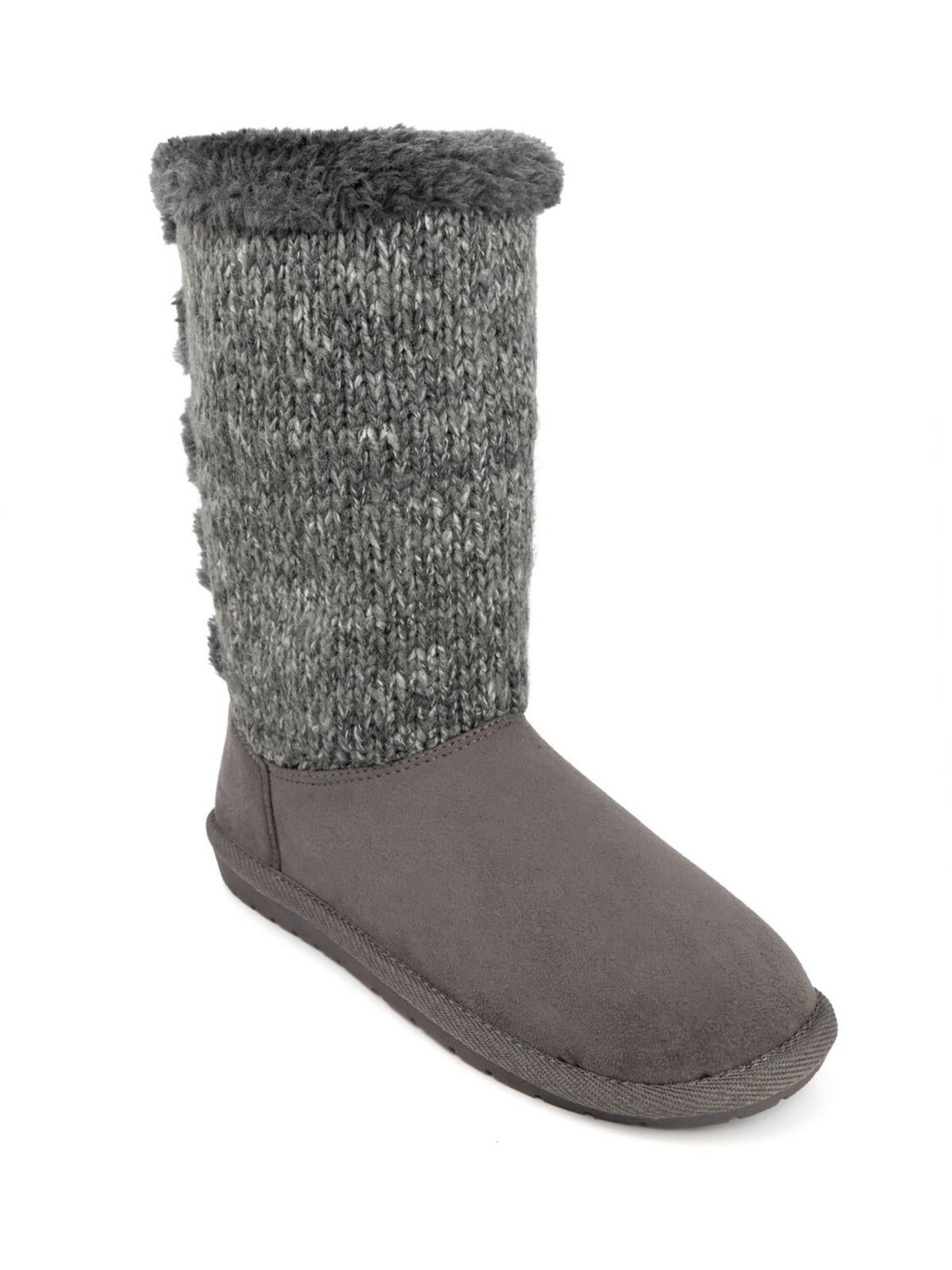 Женские овчины из микрозамши Panthea из искусственного меха Sugar, цвет Grey Micro/Sweater