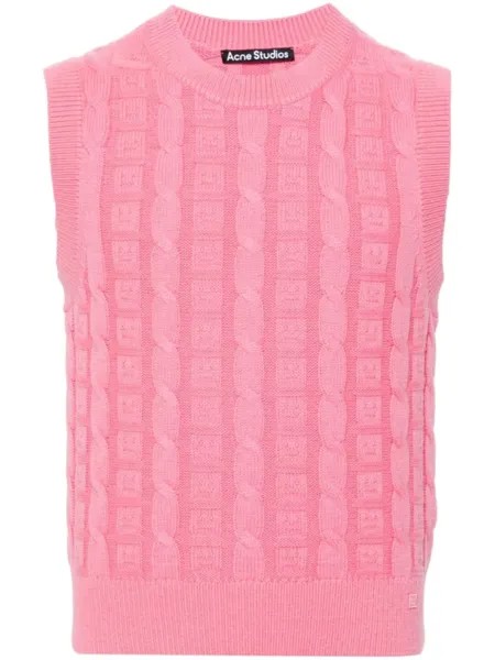 Acne Studios джемпер фактурной вязки с логотипом Face, розовый