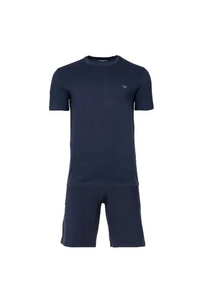 Короткая пижама Endurance с овальным вырезом Emporio Armani, синий