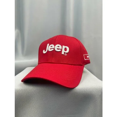 Бейсболка JEEP Авто кепка Джип бейсболка мужская женская, размер 55-58, красный