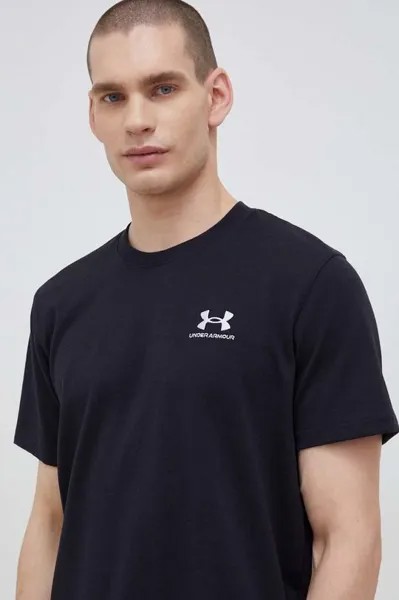 Тренировочная футболка с вышитым логотипом Under Armour, черный