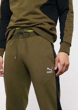Джоггеры цвета хаки Puma TFS-Зеленый цвет