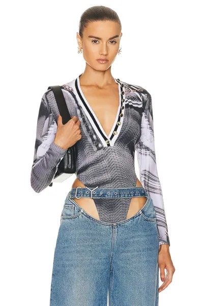 Боди Y/Project X Jean-Paul Gaultier Trompe L'Oeil Cardigan, цвет Grey & White