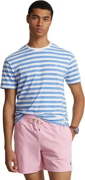 Рубашка-поло Classic Fit Striped Jersey Short Sleeve T-Shirt Polo Ralph Lauren, цвет Summer Blue/White