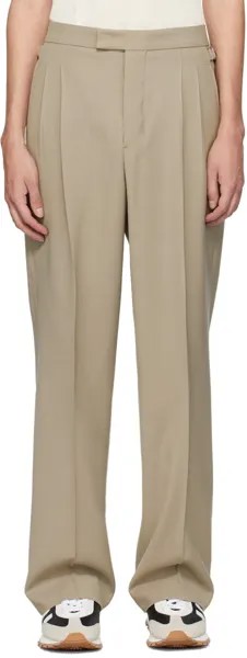 Серо-коричневые брюки со складками Ami Paris, цвет Light taupe