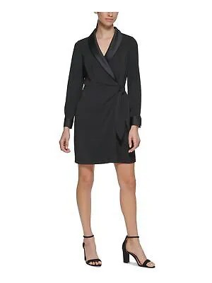 Женское короткое вечернее платье VINCE CAMUTO Black Tie из атласного крепа Petites 4P