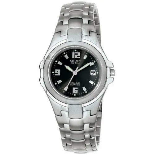 Наручные часы CITIZEN Японские часы наручные женские Citizen EW0650-51F из титана с сапфировым стеклом, черный