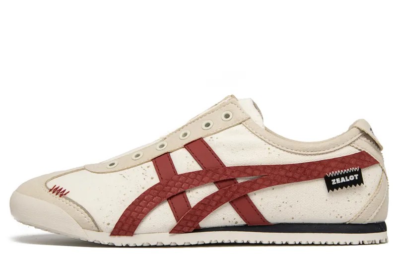 Кроссовки Onitsuka Tiger MEXICO 66 Lifestyle Shoes Unisex Low-top Beige/Red, темно-красный
