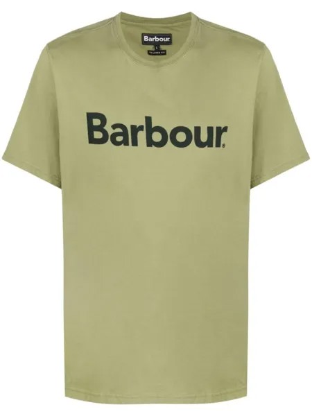 Barbour футболка с логотипом, зеленый