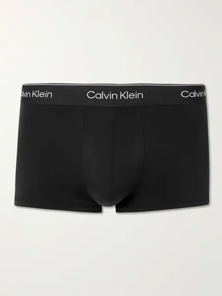 Трусы-боксеры с низкой посадкой из эластичного хлопка CALVIN KLEIN UNDERWEAR, черный