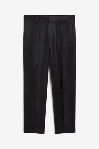 Брюки H&M Regular Fit Velvet Suit, черный