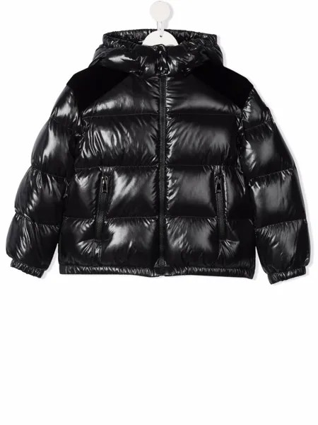 Moncler Enfant пуховик с логотипом металлик