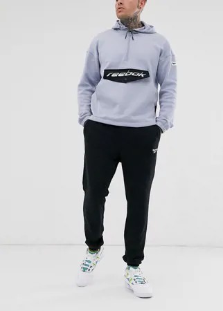 Черные джоггеры с маленьким логотипом Reebok-Черный
