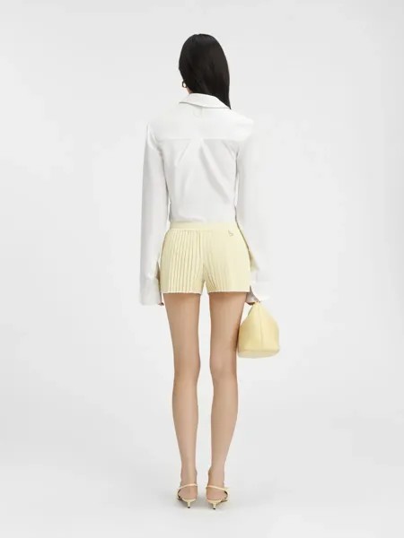 Плиссированные мини-шорты плиссе Jacquemus, светло-желтый