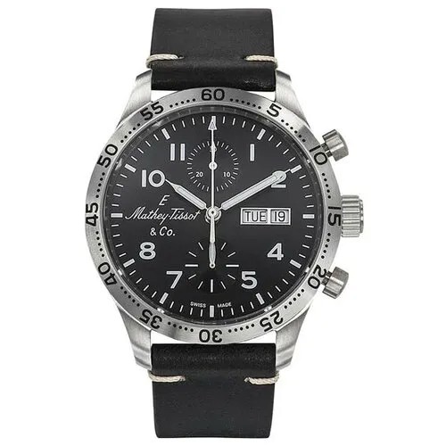 Наручные часы Mathey-Tissot Швейцарские механические наручные часы Mathey-Tissot H1821CHATLNG с хронографом, черный