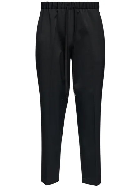 MM6 Maison Margiela шерстяные брюки строгого кроя с кулиской, черный