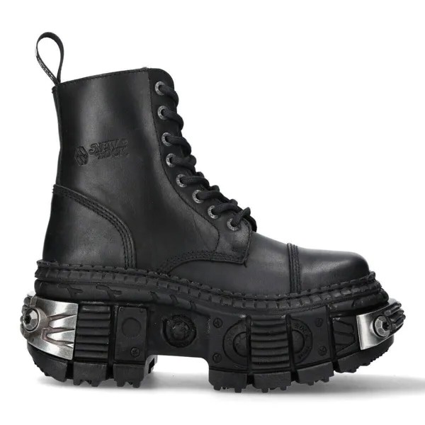 Кожаные ботинки New Rock цвета металлик-WALL083C-S4, черный