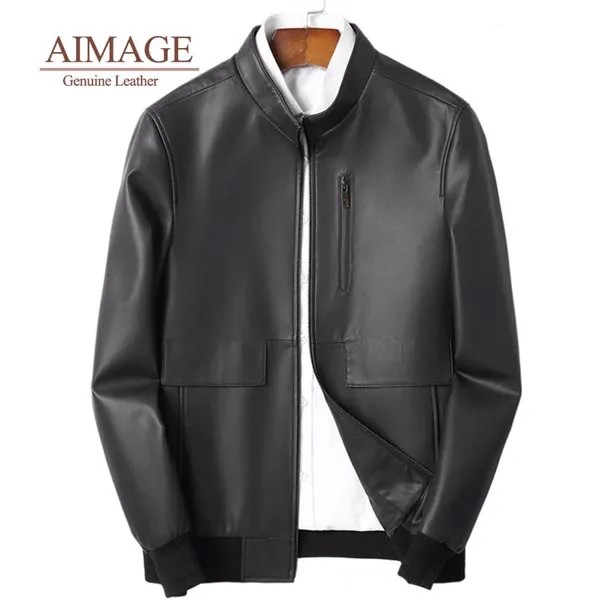 Косуха ская мужская куртка из натуральной кожи chaqueta cuero hombre мужская Дубленка ветровка Мужское пальто из натуральной кожи