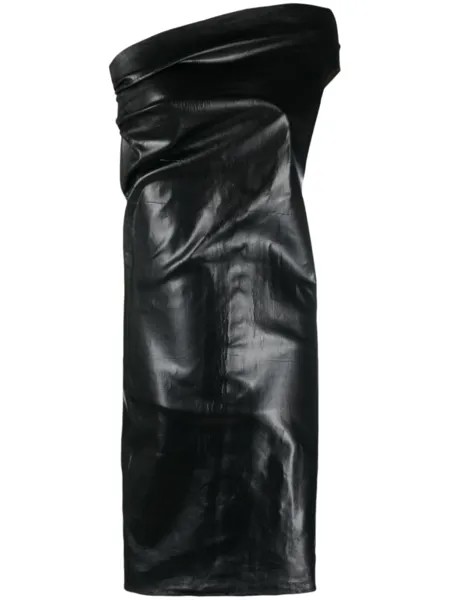 Rick Owens короткое платье Athena из искусственной кожи, черный