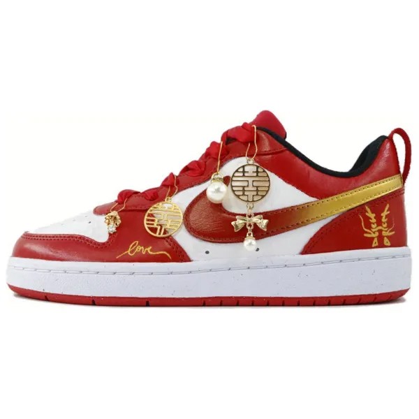 Кроссовки Nike Court Borough Skateboarding Shoes Women's Low-top Red/white, красный