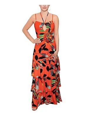 RACHEL RACHEL ROY Женское платье-футляр макси с оранжевым галстуком на тонких бретельках и V-образным вырезом S