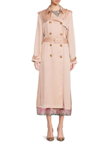 Двубортный тренч Redvalentino, бежевый