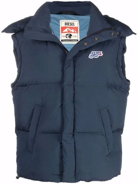 Diesel logo-patch padded gilet